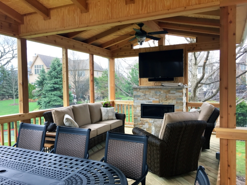 Open Porch with Fireplace
